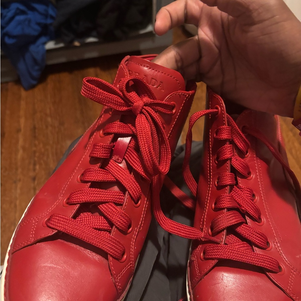 Prada Men's Red Sneakers